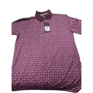 Walter Hagen Men's Performance 11 Dogwood Ditsy Burgundy Polo Shirt Small